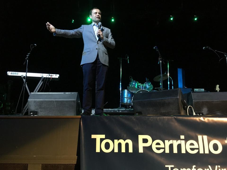 Perriello speaks to supporters at a fundraiser in Falls Church, Va., on March 24. 