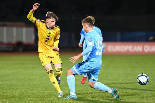 Conor Bradley, left, impressed against San Marino 