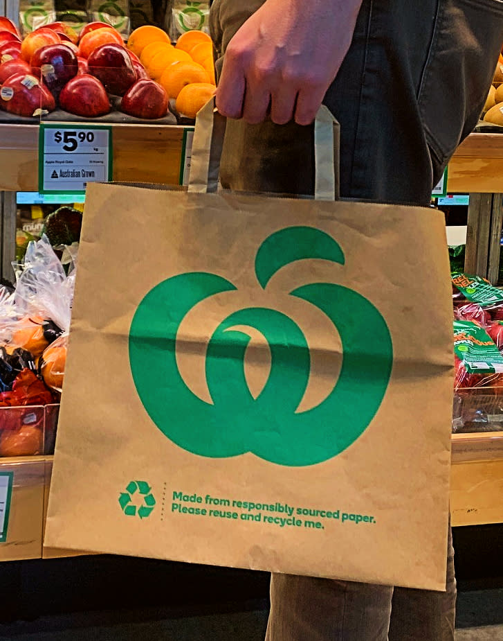 The paper bags will cost customers 20 cents. Source: Supplied