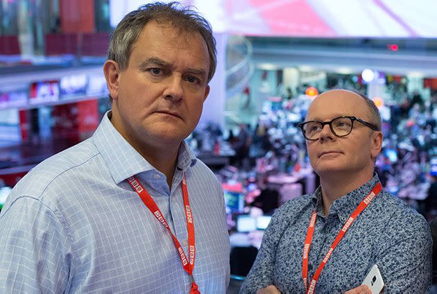 Hugh Bonneville and Jason Watkins in W1A