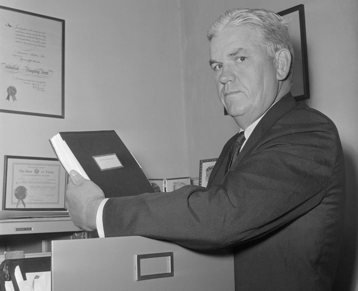 Dallas County District Attorney Henry Wade photographed on May 5, 1964. 