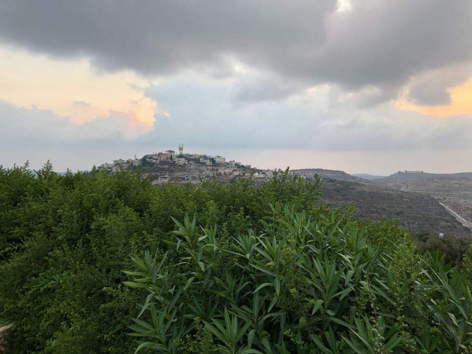 A view of a Palestinian village from the Israeli Jewish settlement Neve Tzuf, north of Ramallah, in the West Bank, on Sept. 9, 2019.