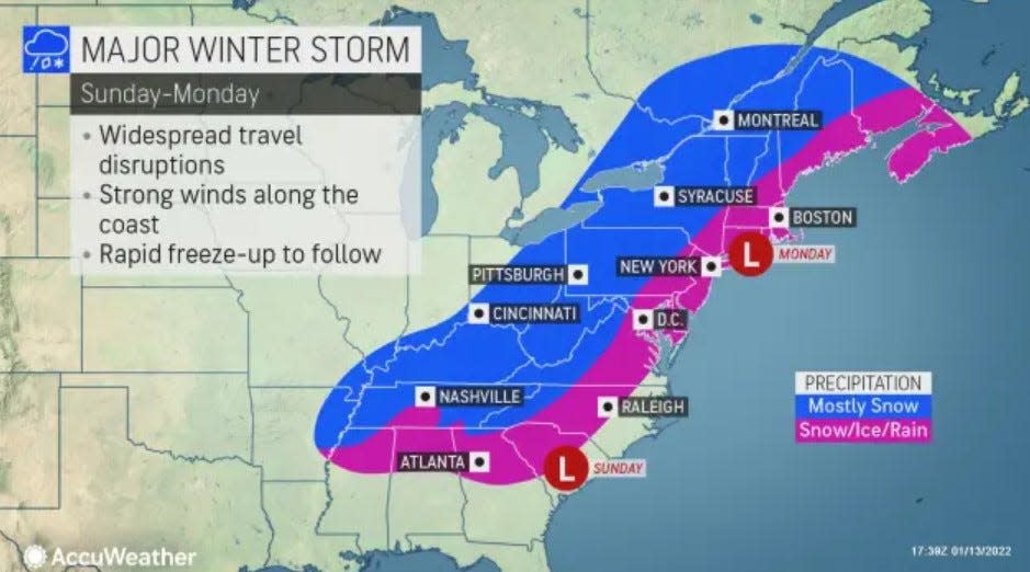 AccuWeather says the storm is likely to bring a combination of snow, ice and rain to Rhode Island.