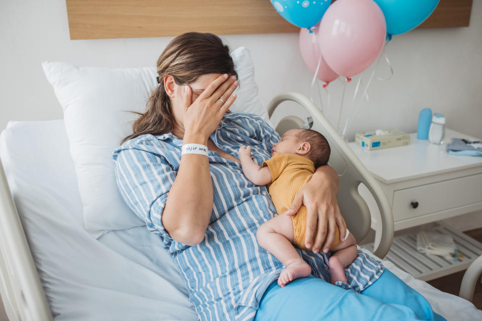 Woman in hospital after giving brith. (Getty Images)