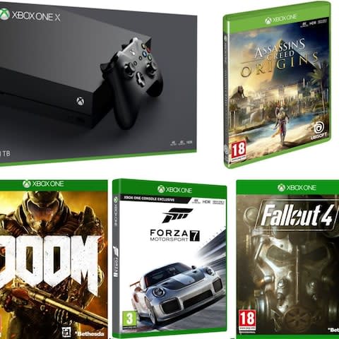 Xbox One X Assassin's Creed Doom Forza Motorsport 7 Fallout 4