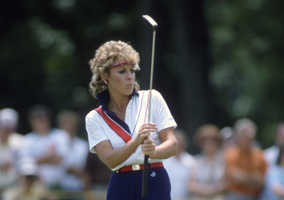 Women’s golfer Jan Stephenson in action during tournament play circa 1979. (Photo by Focus on Sport/Getty Images)