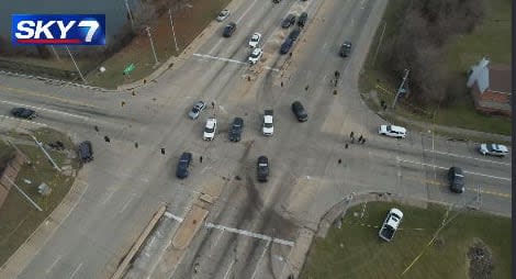 A Trotwood officer was injured in a crash following a pursuit and possible shots fired.