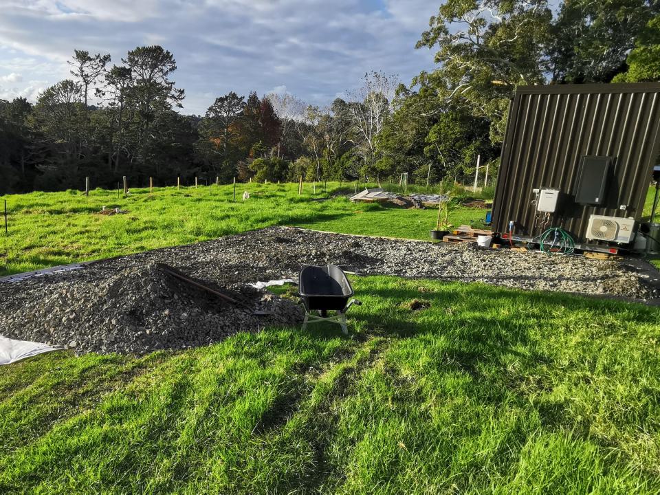 The land being prepared for the house.