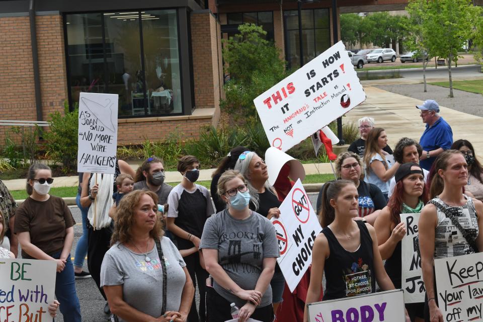 The "We Won't Go Back!" protest rally held Wednesday on the steps of the Federal Courthouse in downtown Alexandria. The protest rally was organized in response to the U.S. Supreme Court overturning the 1973 landmark case Roe vs. Wade which said the right to an abortion was Constitutionally protected.