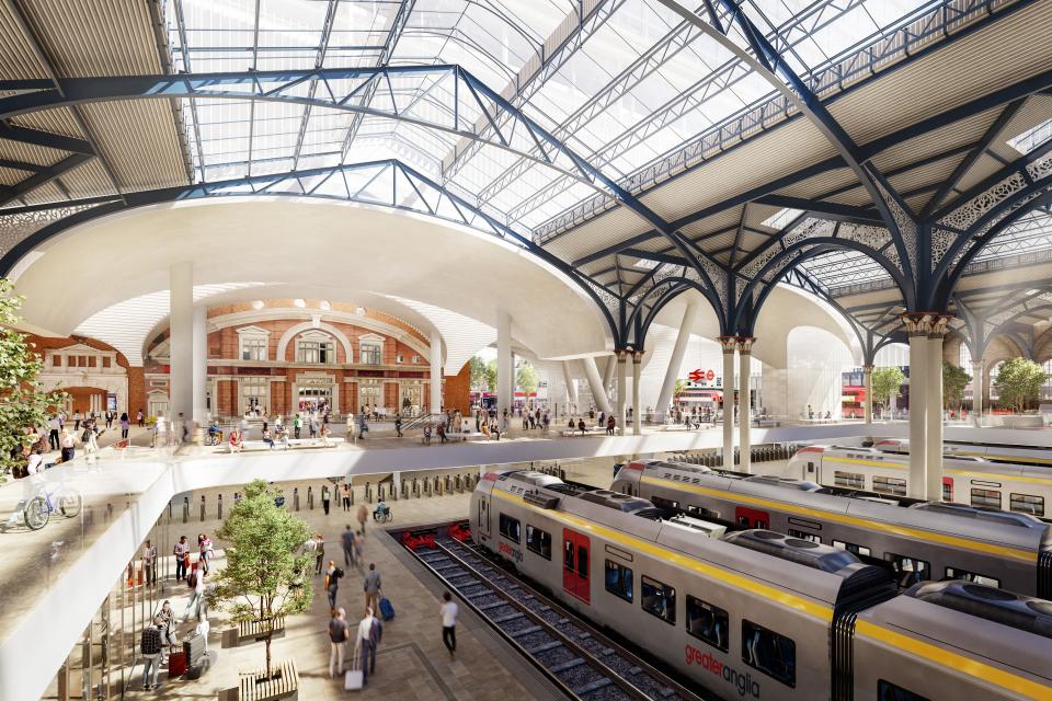An impression of inside Liverpool Street Station should the redevelopment go ahead (Sellar/MTR)