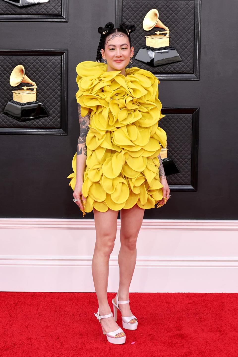 Japanese Breakfast 2022 Grammys Red Carpet Valentino yellow dress