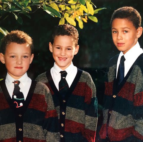 <p>Mychel Thompson Instagram</p> Klay Thompson, Mychel Thompson, and Trayce Thompson as kids.