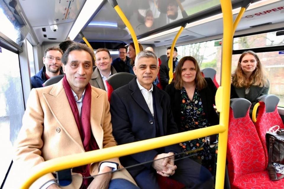 Sadiq Khan at the launch of the first Superloop bus route (Sadiq Khan Twitter/X)