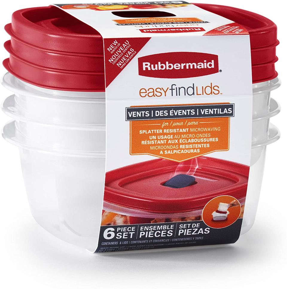 Rubbermaid 2108392 Easy Find - Tapas ventiladas para almacenamiento de alimentos, Paquete variado, Paquete de 3/Amazon.com.mx