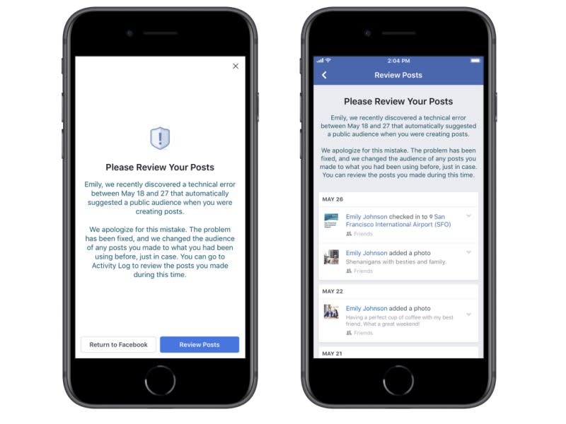 Facebook is notifying 14 million users around the world about a bug that