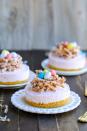 <p>They'll have you saying "aww" immediately followed by "mmm."</p><p>Get the recipe from <a href="https://www.delish.com/cooking/recipe-ideas/recipes/a46230/mini-no-bake-white-chocolate-strawberry-cheesecakes-recipe/" rel="nofollow noopener" target="_blank" data-ylk="slk:Delish;elm:context_link;itc:0;sec:content-canvas" class="link ">Delish</a>.</p>