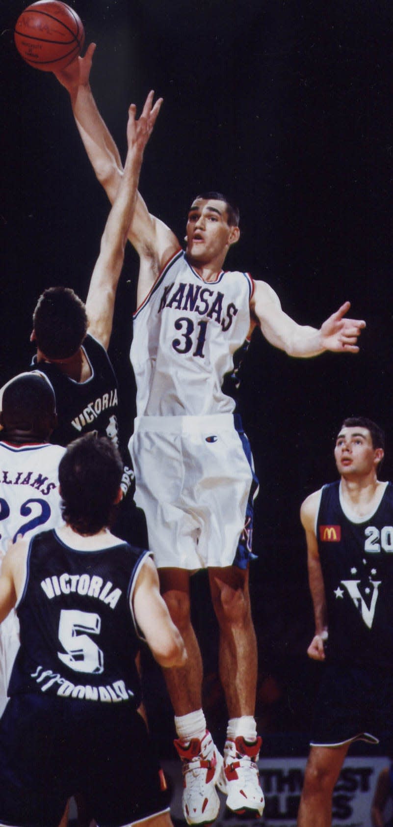 Former NBA and Kansas center Scot Pollard, who received a heart transplant at Vanderbilt Medical Center in Feb. 2024, was a beloved figure at KU during his career there from 1993-97.