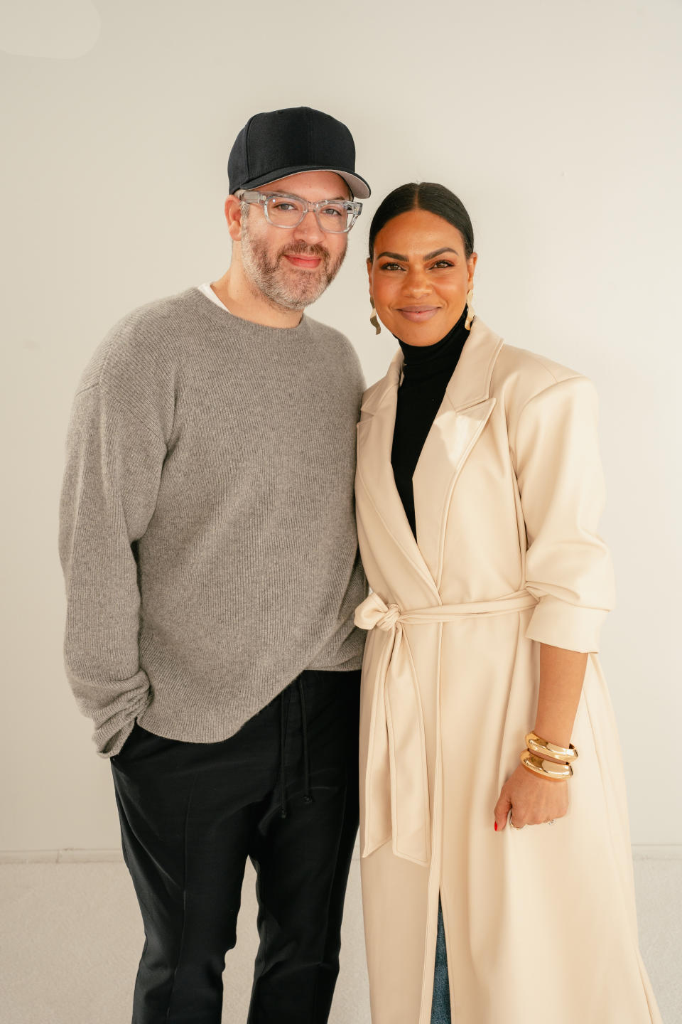 Brandon Maxwell and content creator Anna Mae Groves at a Walmart luncheon hosted for influencers following his Brandon Maxwell Fall 2024 runway show at New York Fashion Week.