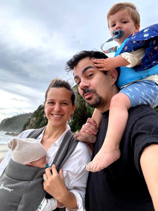 Diego Cardoso de Oliveira, Matilde Ramos Pinto, and their young children pose for a family photo. (Photo courtesy the Pinto and Oliveira family)