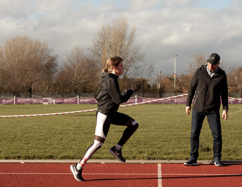 Sophie Hahn running in the Nike Air Zoom Pegasus 35 FlyEase