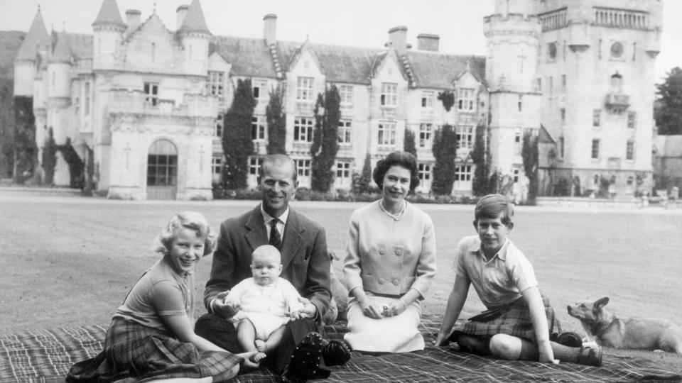At Balmoral with the Queen, Prince Philip and their three children, 1960