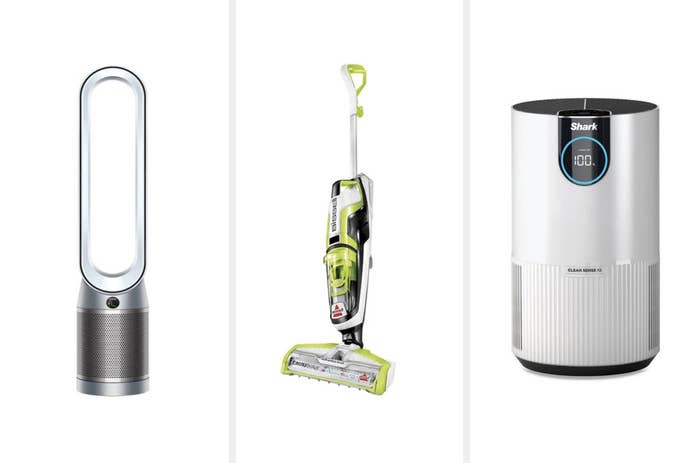 From left: Dyson Purifier Cool Autoreact TP7A, Bissell CrossWave All-in-One Vacuum, Shark Air Purifier With Nanoseal HEPA