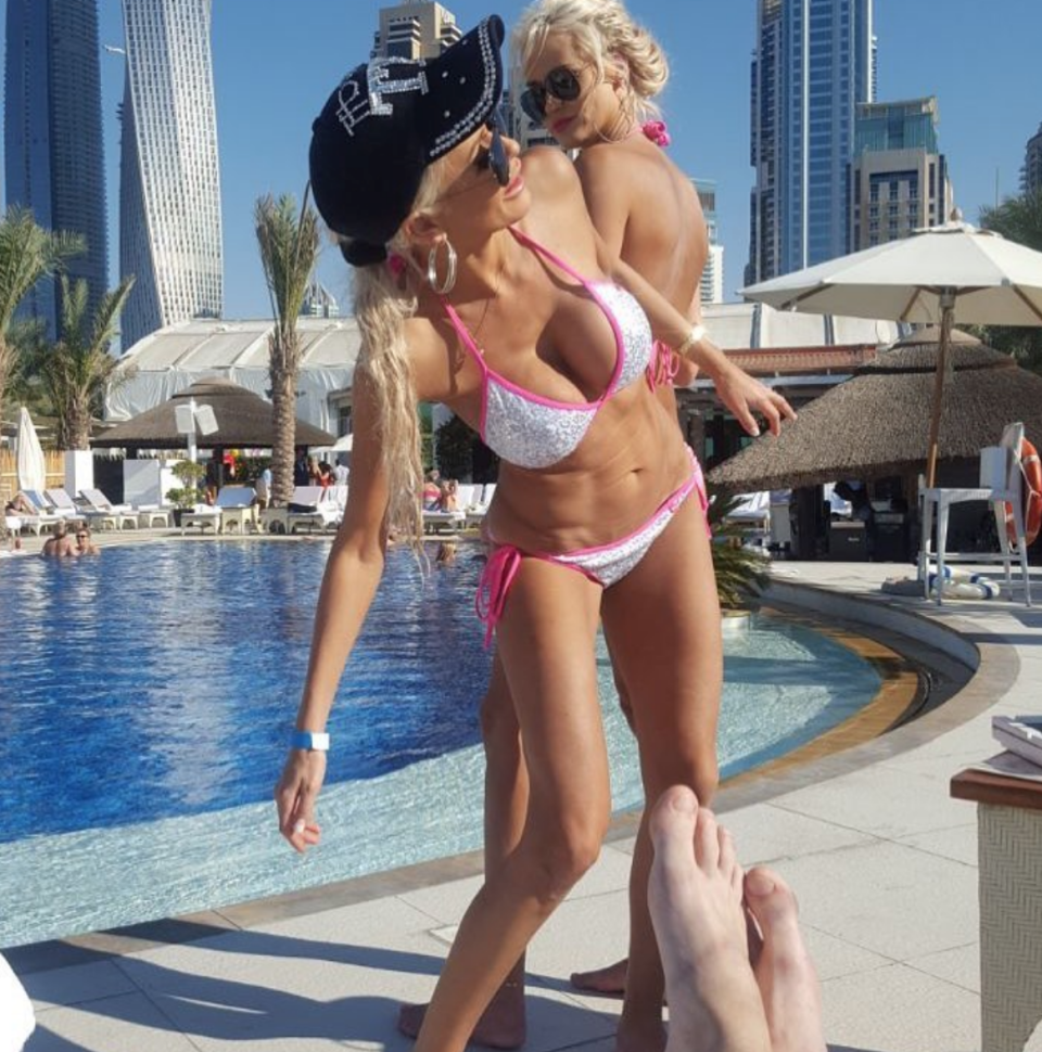 <em>Partying – pictures posted online show the twins partying in Dubai (Picture: Instagram/ Sasha Parker)</em>