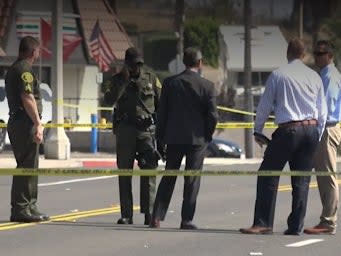 A black man has been shot dead by homeless outreach police in San Clemente, California, after reportedly being stopped for jaywalking (CBSN)