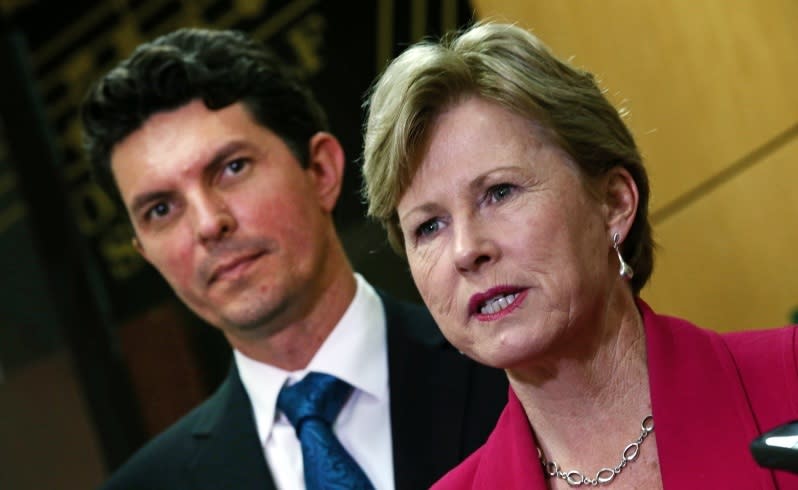 WA Senator Scott Ludlam with Christine Milne. Picture: Lincoln Baker/The West Australian