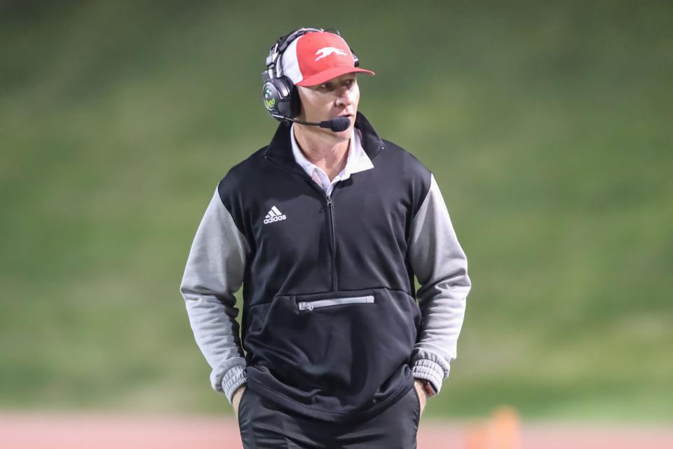 Gruver’s Head Coach Lee Brandon before a 2A Division II Bi-District game against Clarendon,  Thursday, November 10, 2022, at Dick Bivins Stadium in Amarillo. Clarendon won 47-20.
