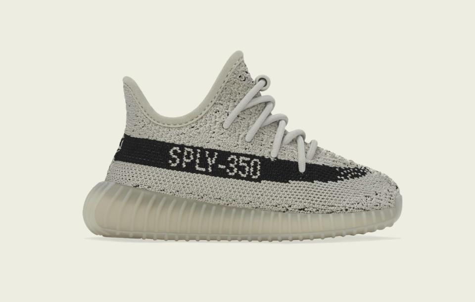 The toddler version of the Adidas Yeezy Boost 350 V2 “Slate.” - Credit: Courtesy of Adidas