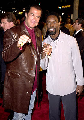 Steven Seagal and Isaiah Washington at the Westwood premiere of Warner Brothers' Exit Wounds