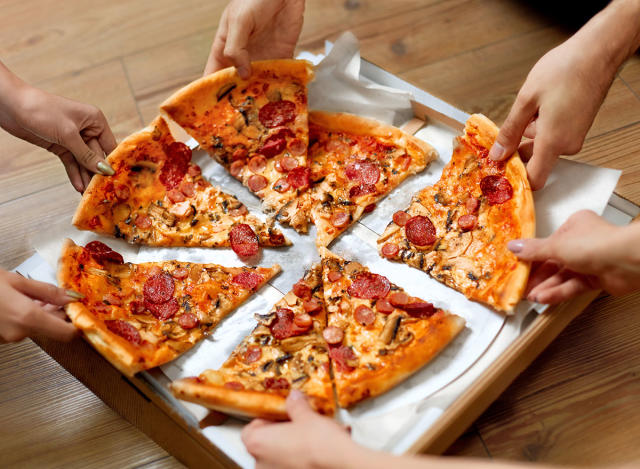 Friends Eating Pizza Image & Photo (Free Trial)