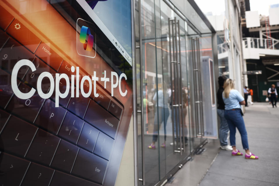 Microsoft logo is seen on a store in Manhattan, New York City, United States of America on July 6th, 2024. (Photo by Beata Zawrzel/NurPhoto via Getty Images)