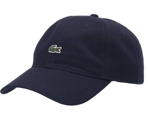 Lacoste Little Croc - Gorro de Sarga Ajustable con Correa de Piel Tapa para Hombre/Amazon.com.mx