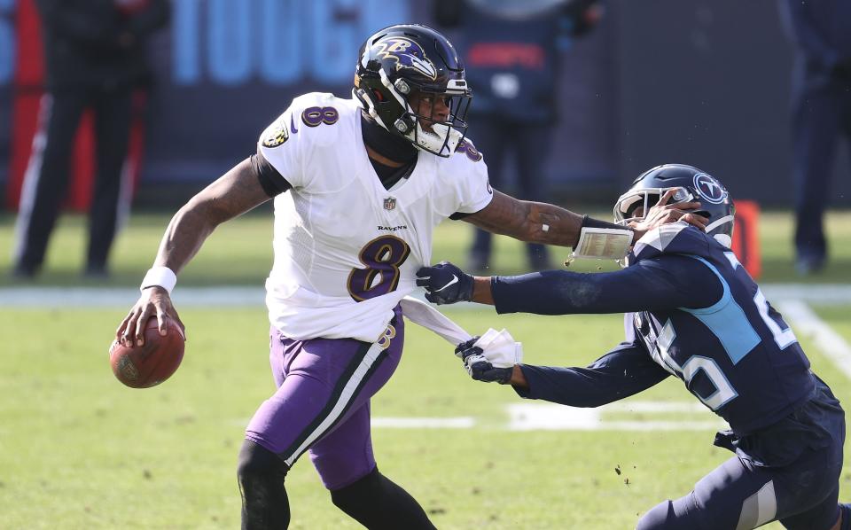 Lamar Jackson leads the Baltimore Ravens against the Buffalo Bills this weekend. (Photo by Andy Lyons/Getty Images)