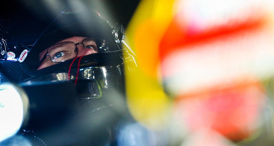 LOUDON, NH - SEPTEMBER 20: Ron Silk, driver of the #85 Stuarts Automotive Chevrolet, during practice for the NASCAR Whelen Modified Tour Musket 250 at New Hampshire Motor Speedway on September 20, 2019 in Loudon, New Hampshire. Photo by Adam Glanzman/NASCAR