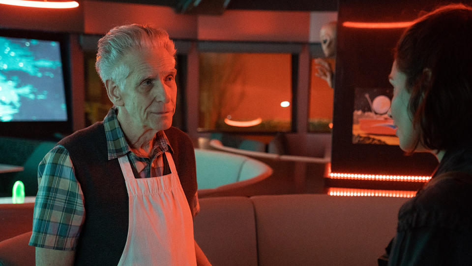 David Cronenberg and Tuppence Middleton in 'Disappearance at Clifton Hill'. (Credit: Lightbulb Film Distribution)