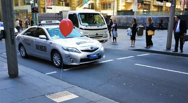 Red balloons were popping up around Sydney earlier this month. Source: Twitter
