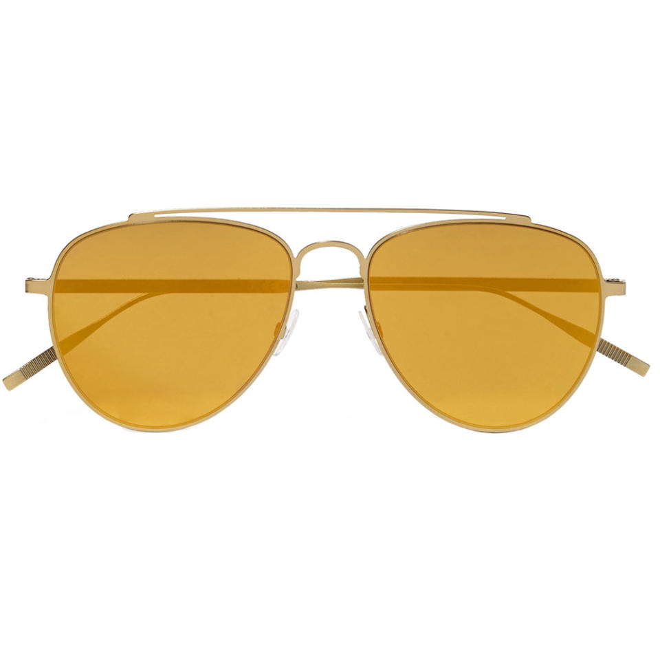 Aviator-style gold-tone mirrored sunglasses