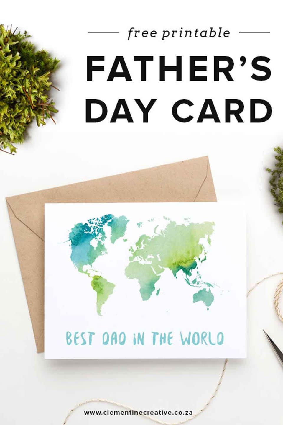 printable fathers day cards best dad in the world card