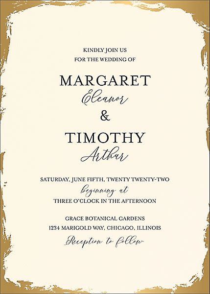 Gilded Edges Wedding Invitation