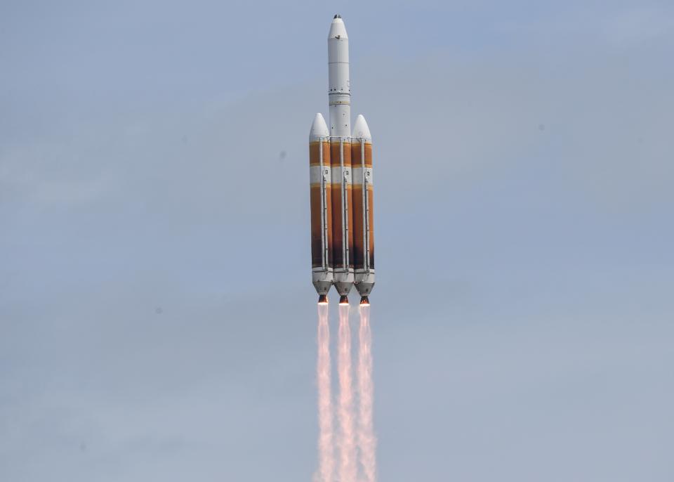 The last triple-core Delta IV Heavy ascends from Cape Canaveral Space Force Station on Tuesday afternoon.