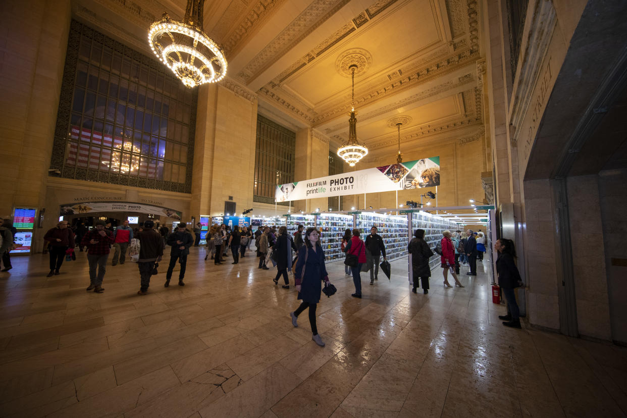 The Fujifilm Printlife Photo Exhibit at Vanderbilt Hall inside New York City's landmark Grand Central Terminal. (Photo: Gordon Donovan/Yahoo News)