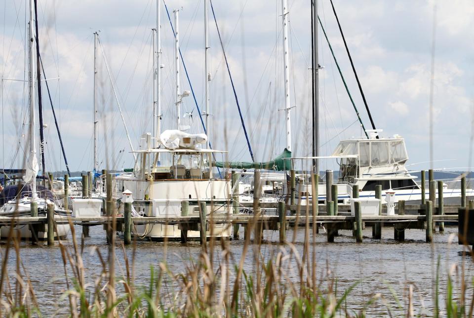 A view of the docks in Oriental, a small Down East community in Carteret County.