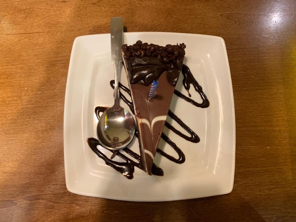 The black tie mousse cake at Olive Garden.