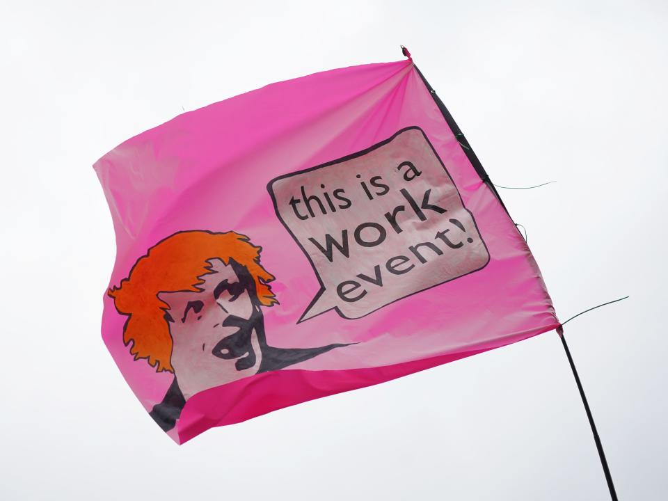 Flag in the crowd as Rufus Wainwright plays on the Pyramid Stage during Glastonbury Festival (PA)