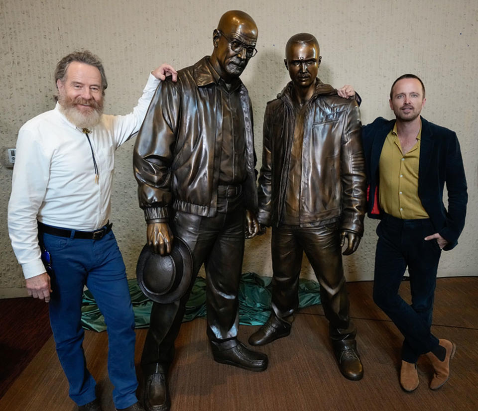 Sony Pictures Television unveils Breaking Bad statues, Albuquerque, NM Convention Center, July 29, 2022.
