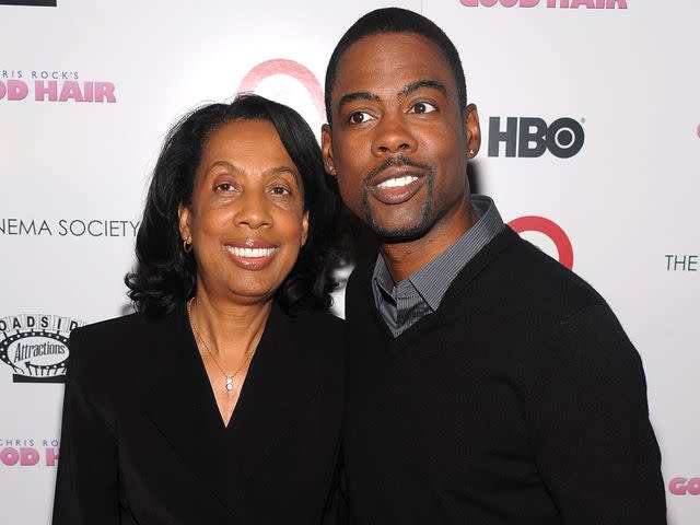 <p>Dimitrios Kambouris/WireImage</p> Chris Rock and his mother, Rose Rock attend The Cinema Society and Target screening of "Good Hair" in 2009