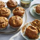 <p>These healthy apple-cinnamon muffins will put you in an autumnal state of mind no matter the time of year. Sprinkling the muffins with sugar before baking gives them a crispy top, just like a coffee-shop muffin--but these are a whole lot more nutritious than your average coffee-shop muffin, thanks to wholesome ingredients like white whole-wheat flour. Serve them for breakfast or a grab-and-go snack.</p>